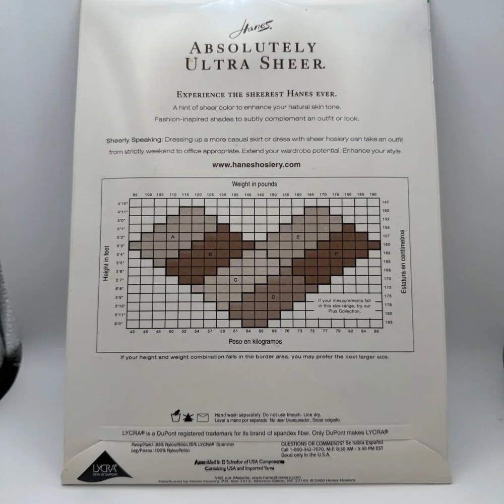 NWB Hanes Absolutely Ultra Sheer Control Top Pantyhose Size E Jet Black Style 70 - Picture 3 of 3